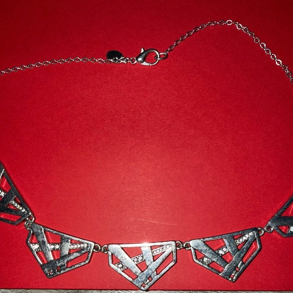 Express - Silver Geometric Statement Necklace - Women's Jewelry - Picture 3 of 5